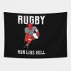 Rugby Run Like Hell Color Distressed Tapestry Official Rugby Merch