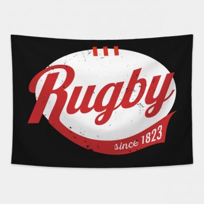 Cool Rugby Logo Type Distressed Tapestry Official Rugby Merch