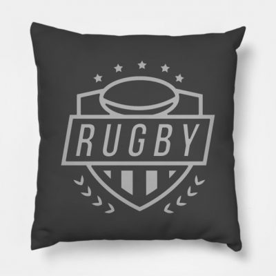 Rugby Logo Throw Pillow Official Rugby Merch