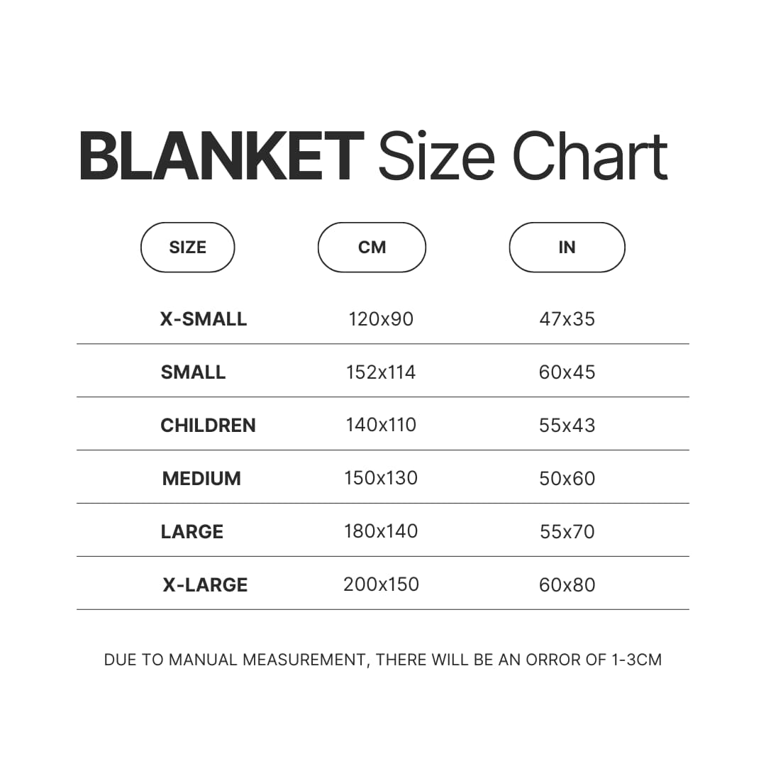 Blanket Size Chart - Rugby Gifts Shop