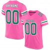 Custom Pink Kelly Green-White Mesh Authentic Football Jersey