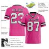 Custom Pink White-Black Mesh Authentic Football Jersey