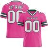 Custom Pink White-Kelly Green Mesh Authentic Football Jersey