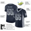 Custom Navy Light Gray-White Mesh Drift Fashion Football Jersey