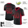 Custom Black Red-Old Gold Mesh Drift Fashion Football Jersey