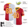 Custom Scarlet Gold-White Mesh Split Fashion Football Jersey