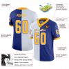 Custom Royal Gold-White Mesh Split Fashion Football Jersey