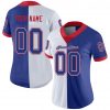 Custom White Royal-Scarlet Mesh Split Fashion Football Jersey