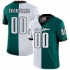 Custom Midnight Green White-Black Mesh Split Fashion Football Jersey