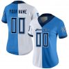 Custom Powder Blue Navy-White Mesh Split Fashion Football Jersey