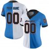 Custom Powder Blue Black-White Mesh Split Fashion Football Jersey