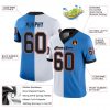 Custom Powder Blue Black-White Mesh Split Fashion Football Jersey