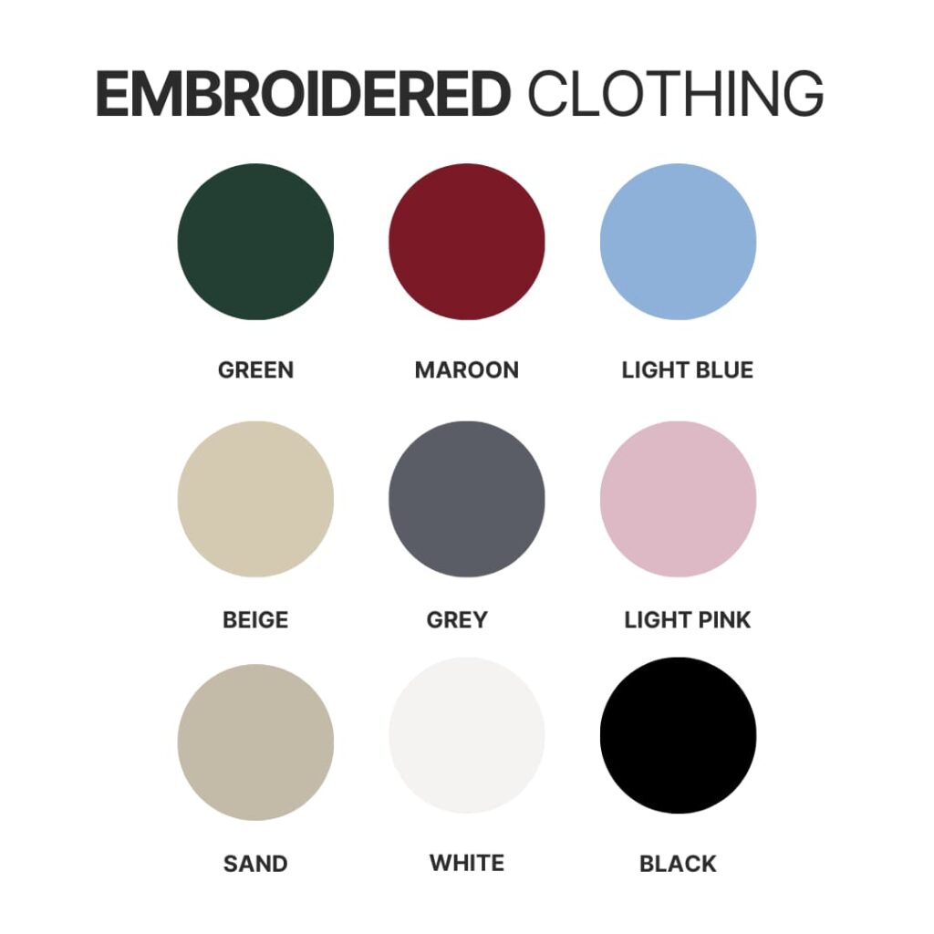 Embroidered clothing color chart 1024x1024 1 - Rugby Gifts Shop